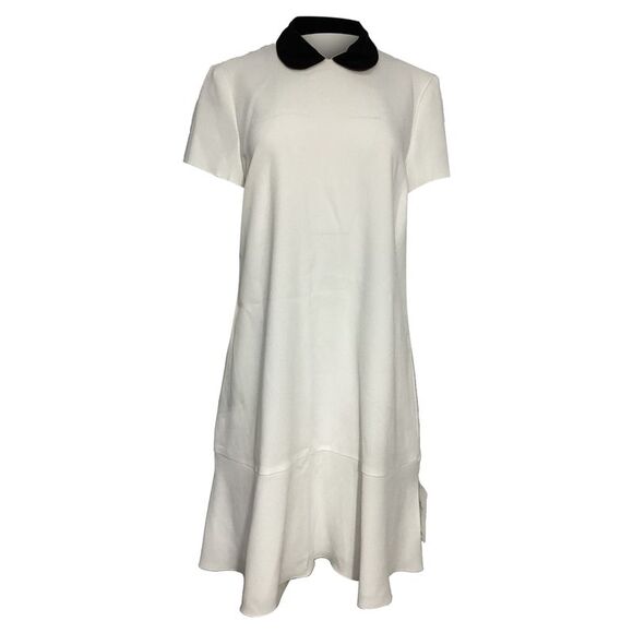 Pre Loved Red Valentino Vintage ALine Dress with Peter Pan Collar Women white